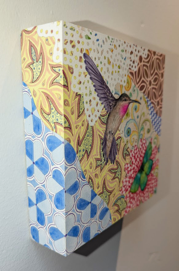 Tiny view of painting from side.